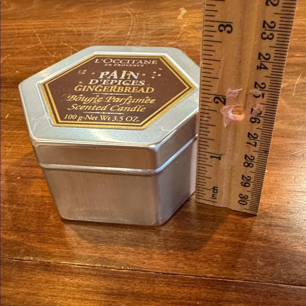 NEW L’occitane Gingerbread Lidded Tin Bougie Scented Candle 3.5 oz 20 hrs